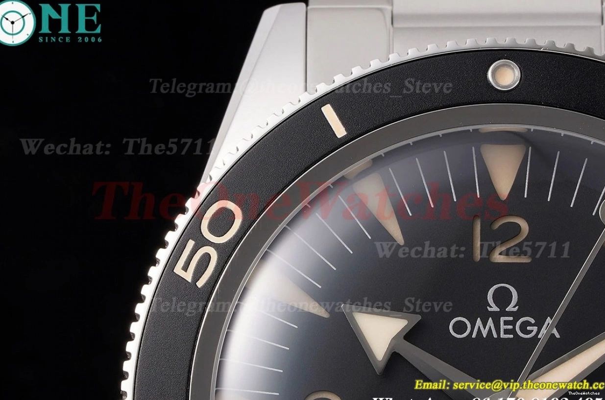 SS A8912 41mm SS 300m Date Dial No Seamaster Black VSF 1228